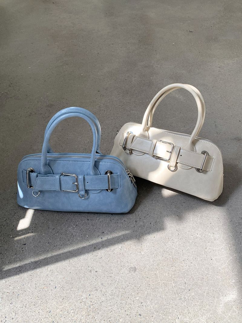 Tote Doppelreißverschluss Tote Bowling Gürtel Dekoration Single Shoulder Crossbody Bag_voghion.com