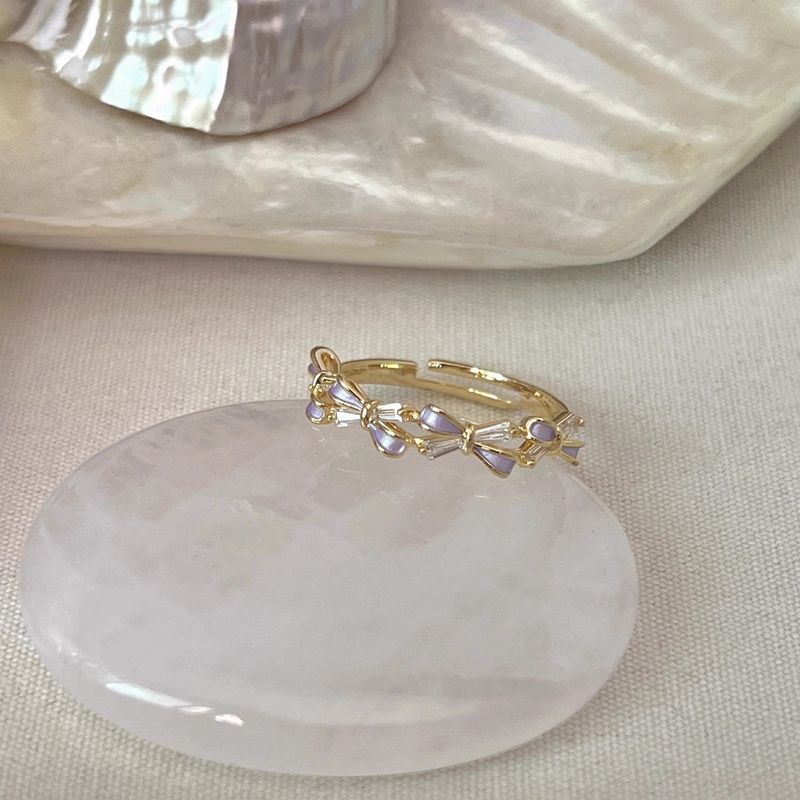 Galvanisieren High-End Nischenblume Schleife Temperament Licht Luxus Ring 2024 Neues Accessoire für Frauen_voghion.com