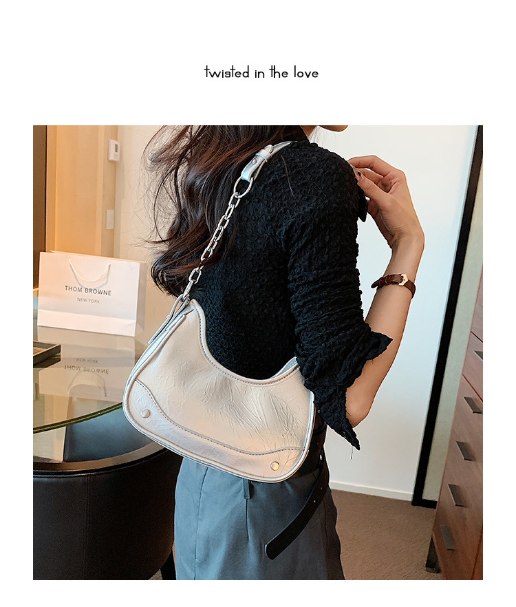 Niche haut de gamme chaîne aisselle sac pour femmes 2023 été nouveau Style Simple polyvalent sac à bandoulière une pièce livraison directe_voghion.com