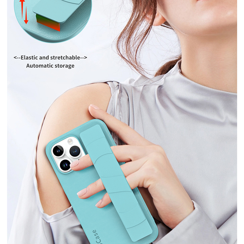 Luxury Fashion Leather Phone Case For iPhone 15 14 13 Pro Max 14Plus 15Plus Wrist Strap Bracket Shockproof Back Cover_voghion.com