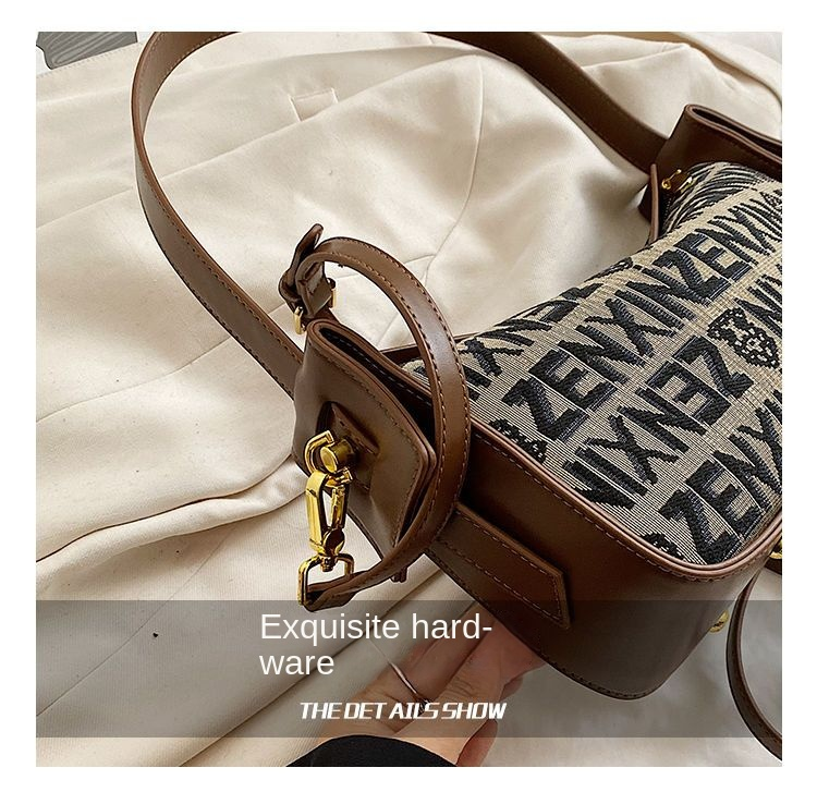 Senior handbag women's summer new temperament shoulder bag crossbody bag Tote bag canvas stitching handbag_voghion.com