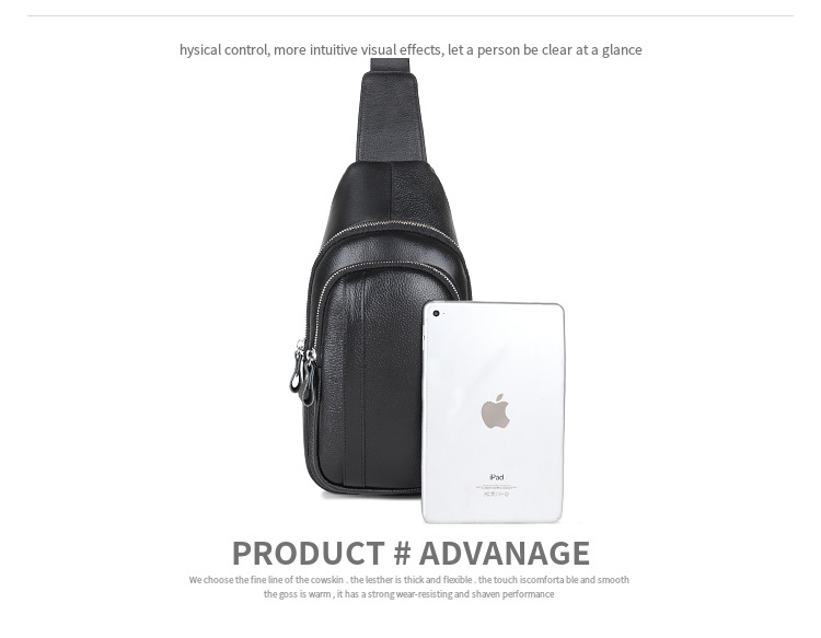 Il primo strato di borsa da petto da uomo in pelle di vacchetta, borsa a tracolla alla moda coreana, borsa a tracolla, borsa da lavoro alla moda, borsa casual per studenti_voghion.com