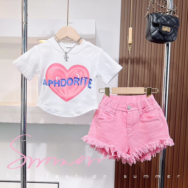 Dziewczęce letnie spodenki jeansowe Letnie ubrania dla dużych dzieci, modne surowe krawędzie Cienkie dziecięce dziewczęce gorące spodnie_voghion.com