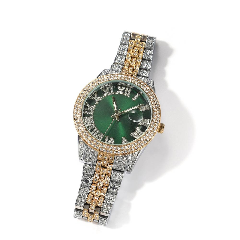Montre unisexe LoveHype à diamant rose – Montre à quartz assortie pour couple avec boîtier rond de 42 mm_voghion.com