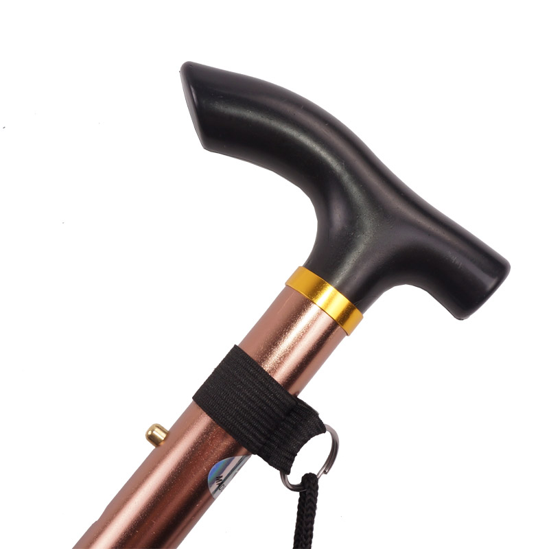 Bastone da trekking ultra corto pieghevole a cinque sezioni, per arrampicata, turismo, alpinismo, bastone con impugnatura a T, bastone telescopico con regolazione a cinque velocità_voghion.com