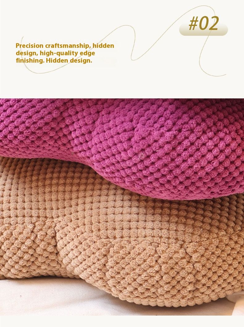 Modern Fluffy Floor Cushion – Soft & Supportive Seat Pad For Sofa, Office & Meditation (45x45cm, 3D PP Cotton Filling, Non-Slip Base, Washable Cover)_voghion.com