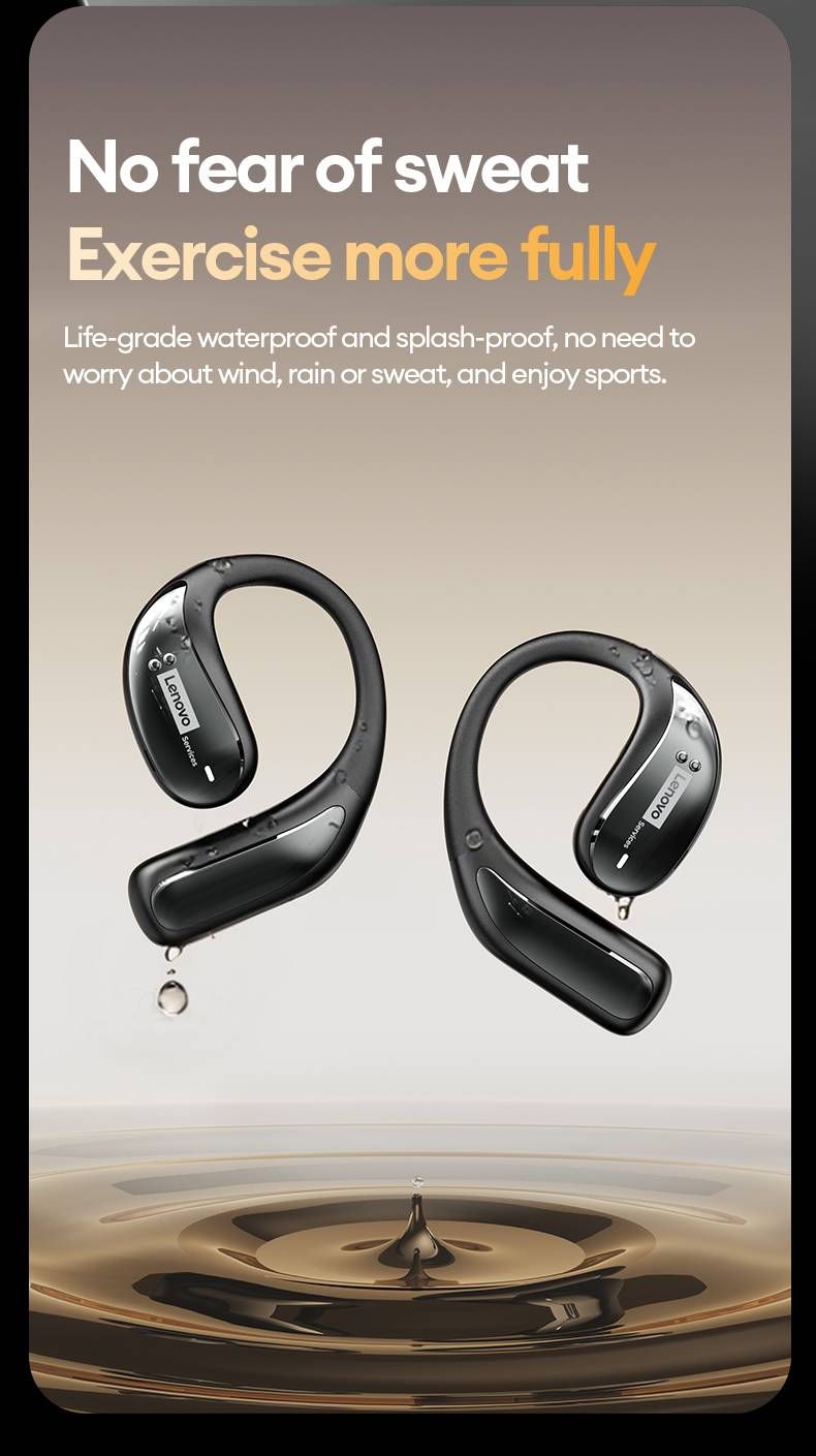 Auriculares Bluetooth originales Lenovo LE505 de conducción ósea 6.0 OWS, auriculares inalámbricos estéreo HIFI, bajos, para música, juegos y deportes._voghion.com