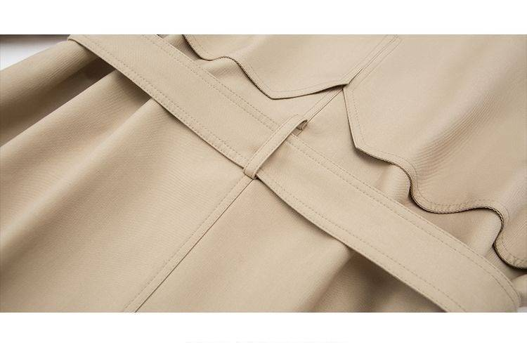 Elegante lange trenchcoat in Koreaanse stijl voor dames - Afslankend, flatterend en veelzijdig bovenkleding voor kleine tot grote maten_voghion.com
