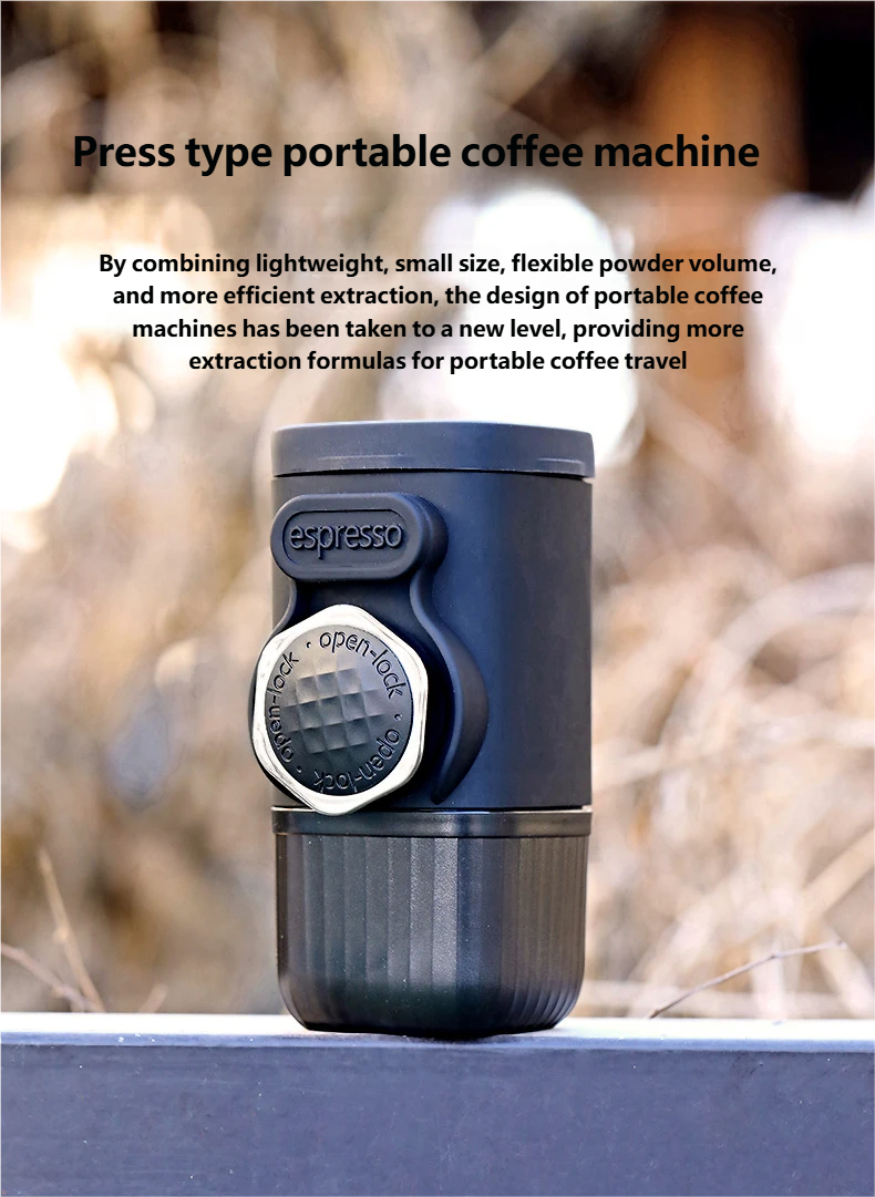 Macchina per caffè espresso portatile a cialde pressate a mano, piccola macchina per caffè espresso italiana, per casa, viaggio e all'aperto_voghion.com