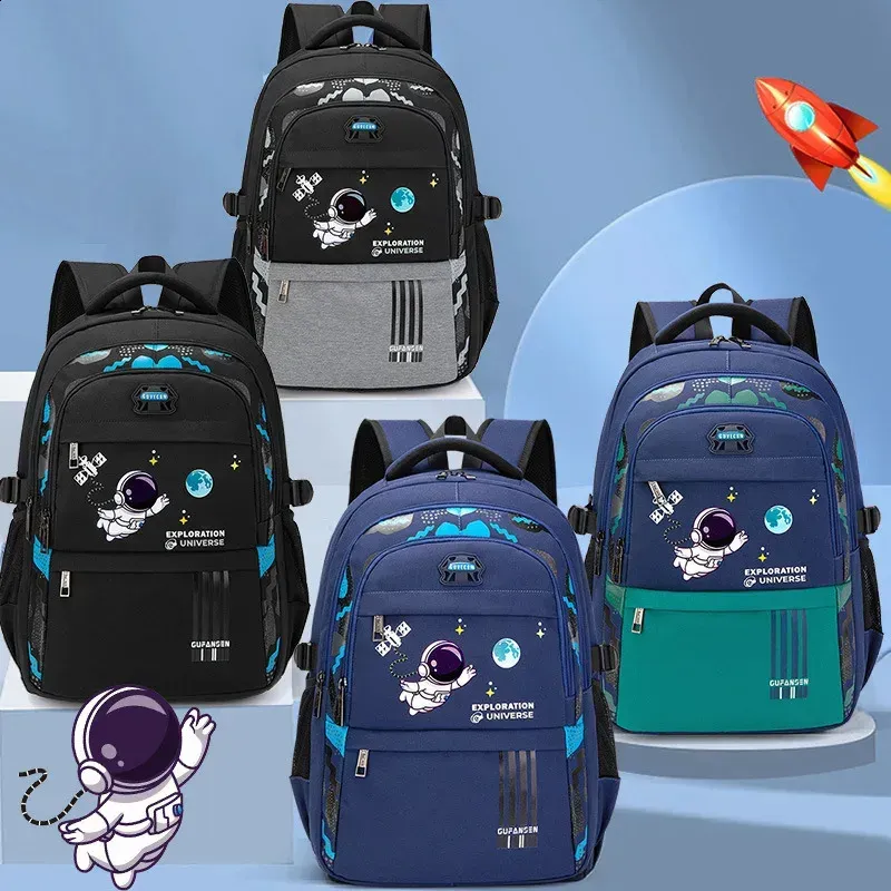 Rucksack für Grundschüler, Schulrucksack für Jungen, wasserdicht, mit Büchertasche, Lunchtasche und Federmäppchen_voghion.com