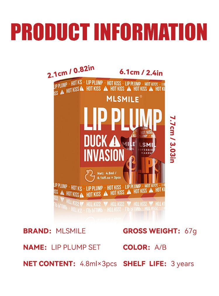 MLSMILE Duckbill Plumping Lip Oil Set - 6 Colors, Hydrating, High Gloss | Moisturizing Lip Gloss & Lip Balm Hybrid For Dewy, Voluminous Lips_voghion.com