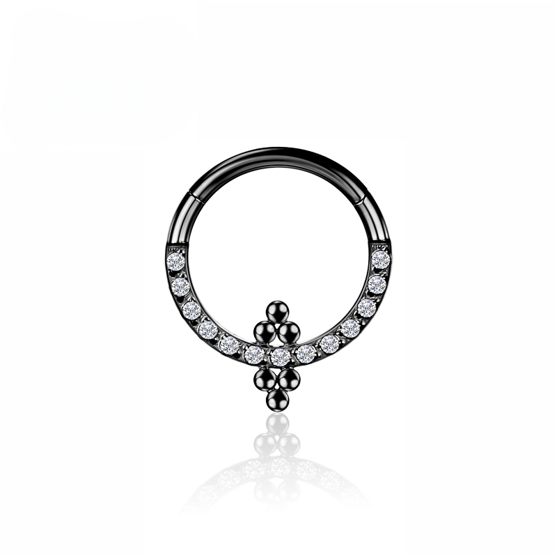F136 Anelli al naso in titanio e zircone Piercing al setto Cartilagine Segmento incernierato Spirale 16G Orecchini Trago Elica Regalo Gioielli all'ingrosso_voghion.com