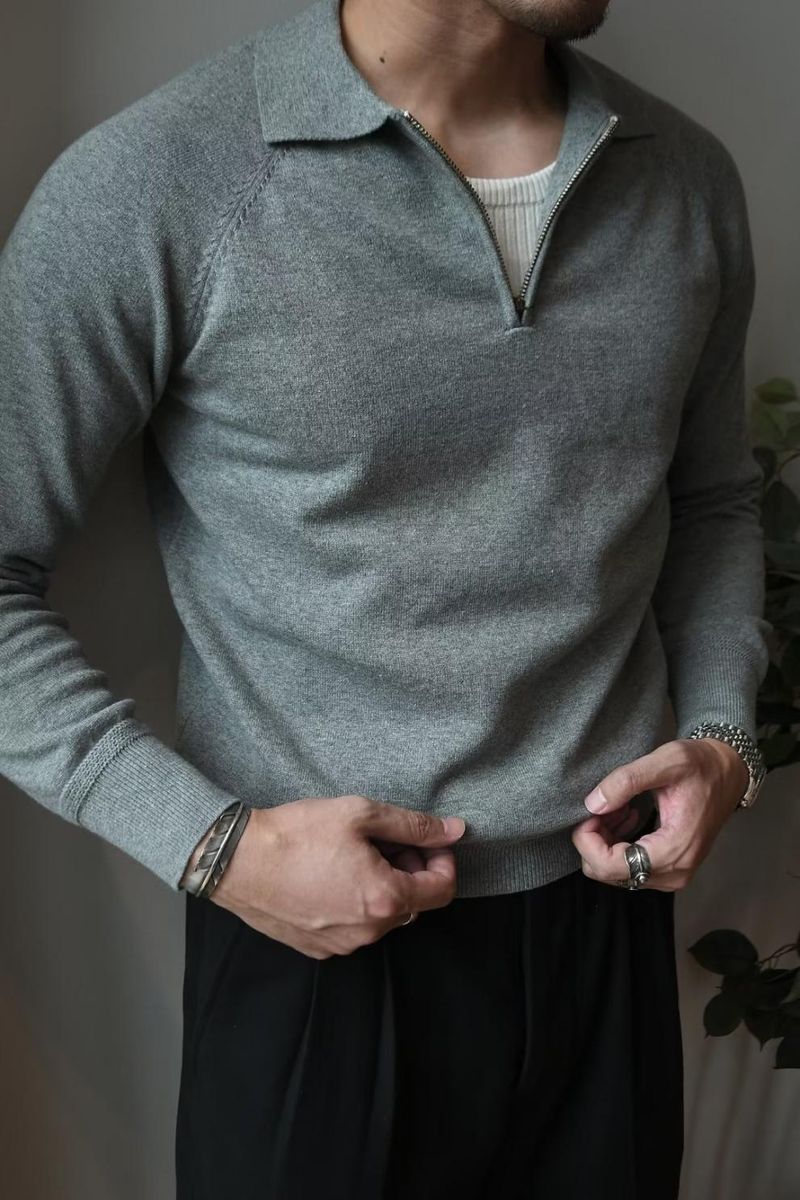 Men's Oversized Knit Sweater – Korean & Japanese Inspired Loose Fit Winter Pullover (White/Grey/Black, M-3XL)_voghion.com