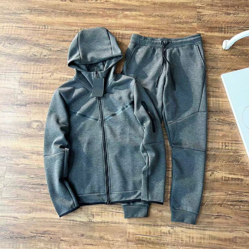 Frühlings- und Herbst-Set mit Kapuzen-Reißverschlusshemd für Herren, neue Sport- und Freizeitkleidung, Jacke und Hose mit kleinem Bein_voghion.com