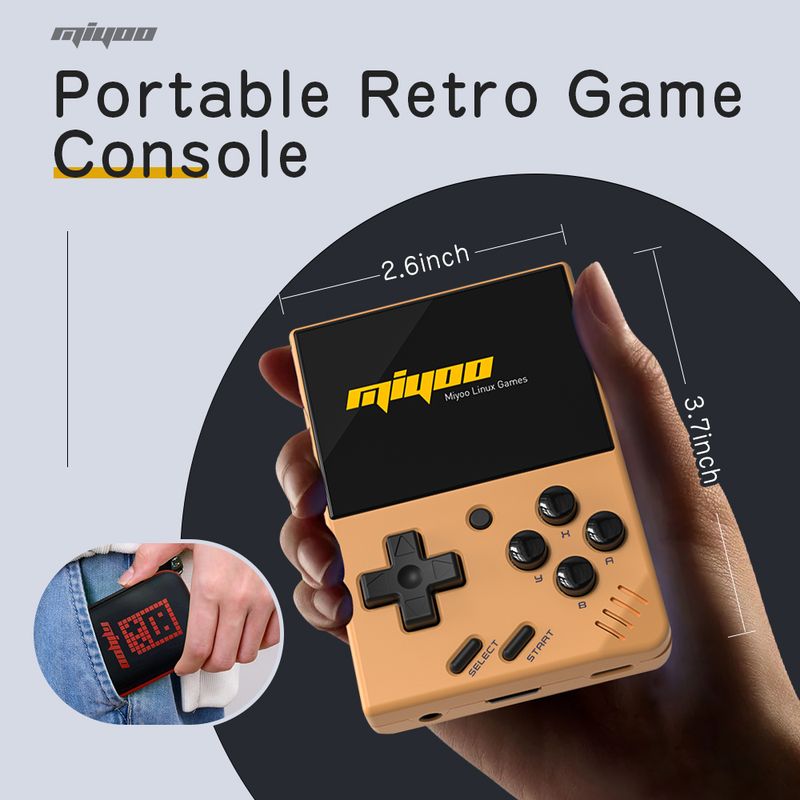 Console portable rétro MIYOO Mimi V4, système Linux, écran IPS 2,8 pouces, simulateur vidéo ultra-mini, jeu classique_voghion.com