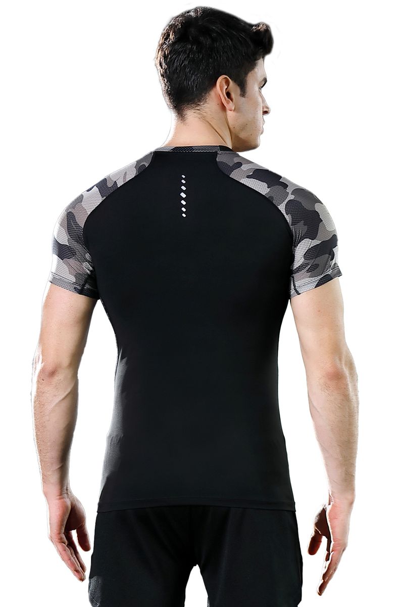 Sigutu Sports Speed Dry T-krekls Vīriešu Summer Stretch PRO Tight Running Training Īsām piedurknēm Fitnesa Apģērbi_voghion.com