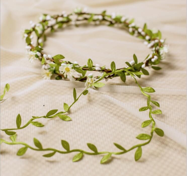 Copricapo da sposa in stile foresta coreano, ghirlanda di fiori, piccola margherita, accessorio in rattan a doppio strato, anello per capelli, fotografia_voghion.com