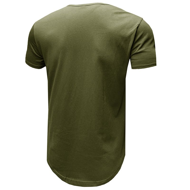 Herrenbekleidung Top Herren Slim Solid Color T-Shirt mit Rundhalsausschnitt, zerrissenes Kurzarm-T-Shirt für Herren_voghion.com