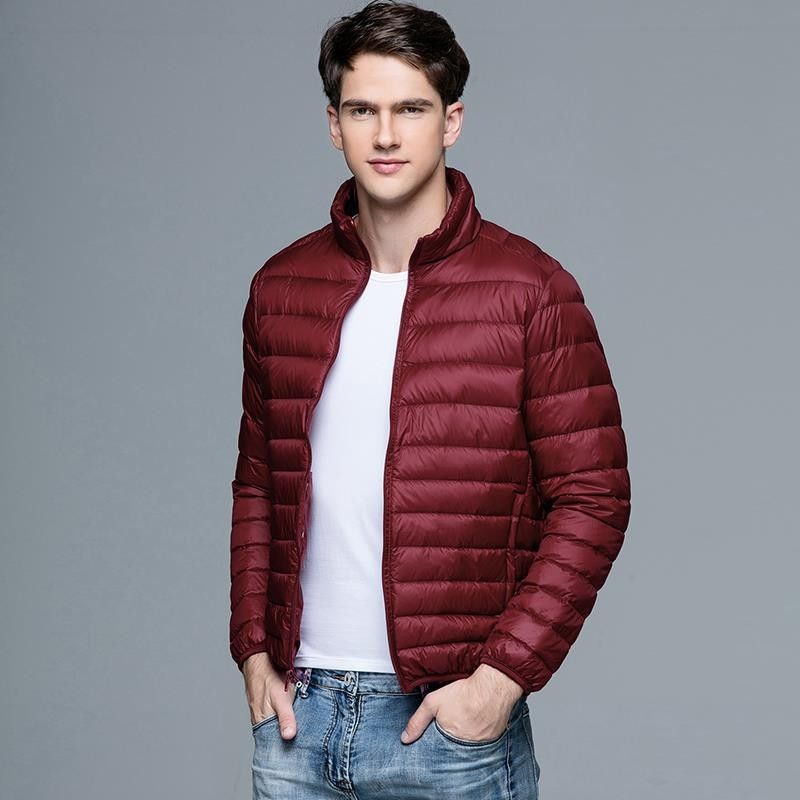 Veste courte à capuche en coton léger pour homme, nouvelle collection automne-hiver, pour jeunes et d'âge moyen, grande taille, ultra-fine, légère et résistante au froid, en velours chaud_voghion.com