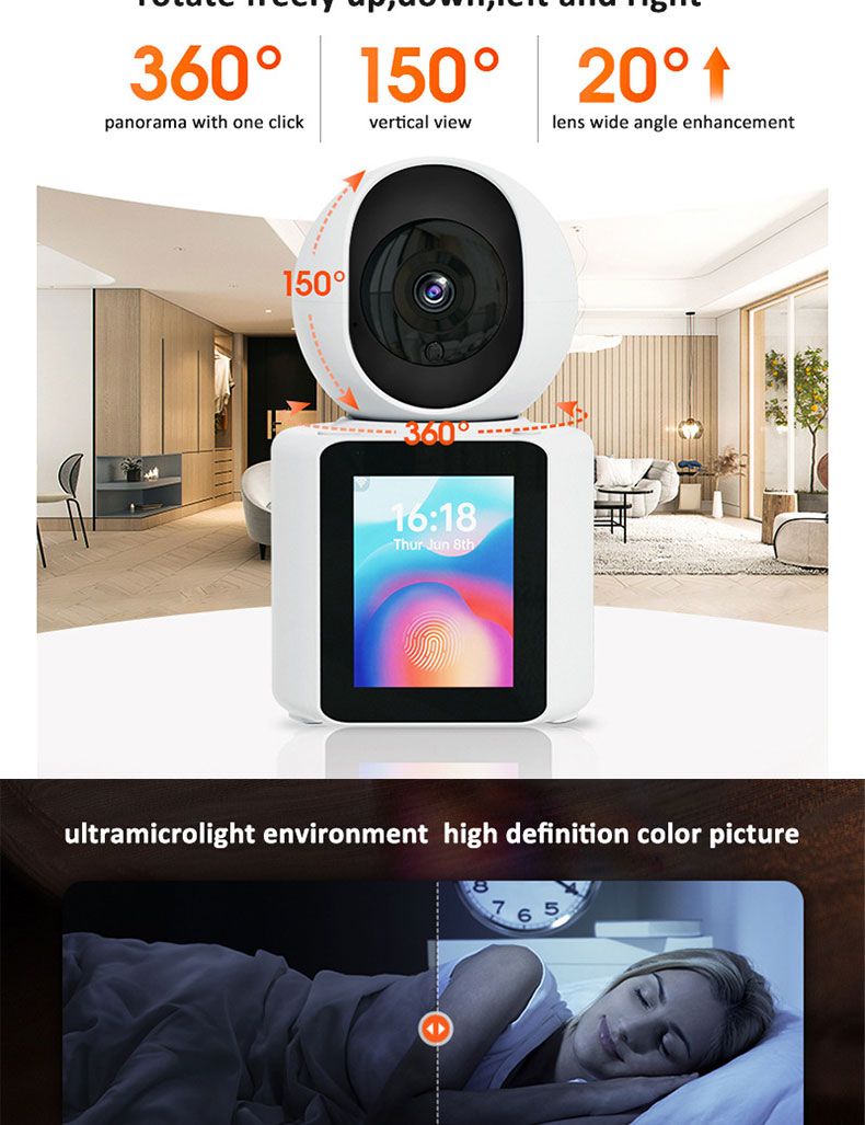 C31 1080P WIFI IP Baby Monitor 120° Wide-angle 2 Way Audio Video Night Vision Indoor Wireless PTZ Camera_voghion.com
