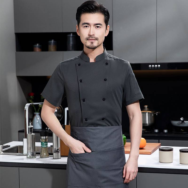 Herrenbekleidung Kochuniformen Arbeitskleidung kurzärmlig dünn Catering Hotel Küche Restaurant_voghion.com