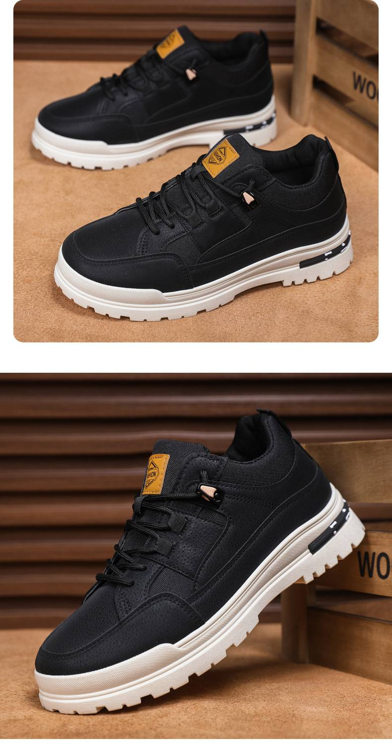 Herbst und Winter Retro Herren Freizeitschuhe mit wasserdichter und verschleißfester Lederoberfläche, trendige und vielseitige Herren Boardschuhe_voghion.com