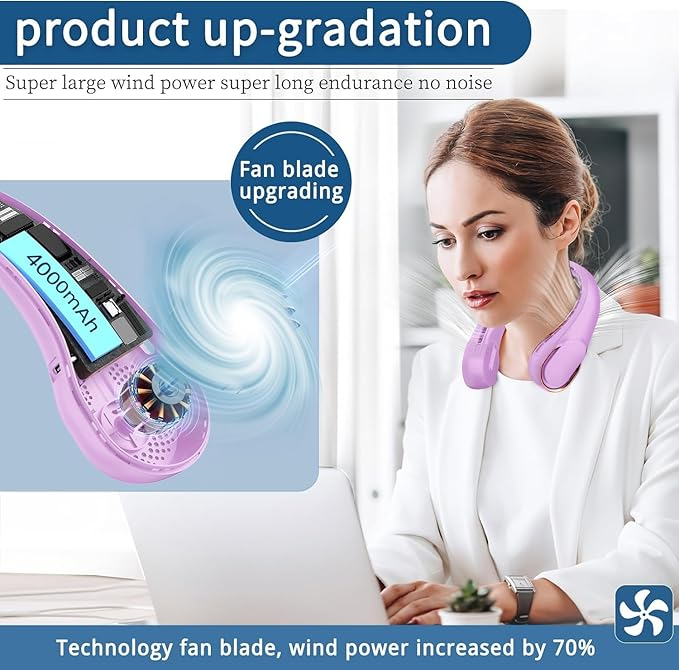 Ventilator za vrat, polnilni osebni ventilator z USB-jem_voghion.com
