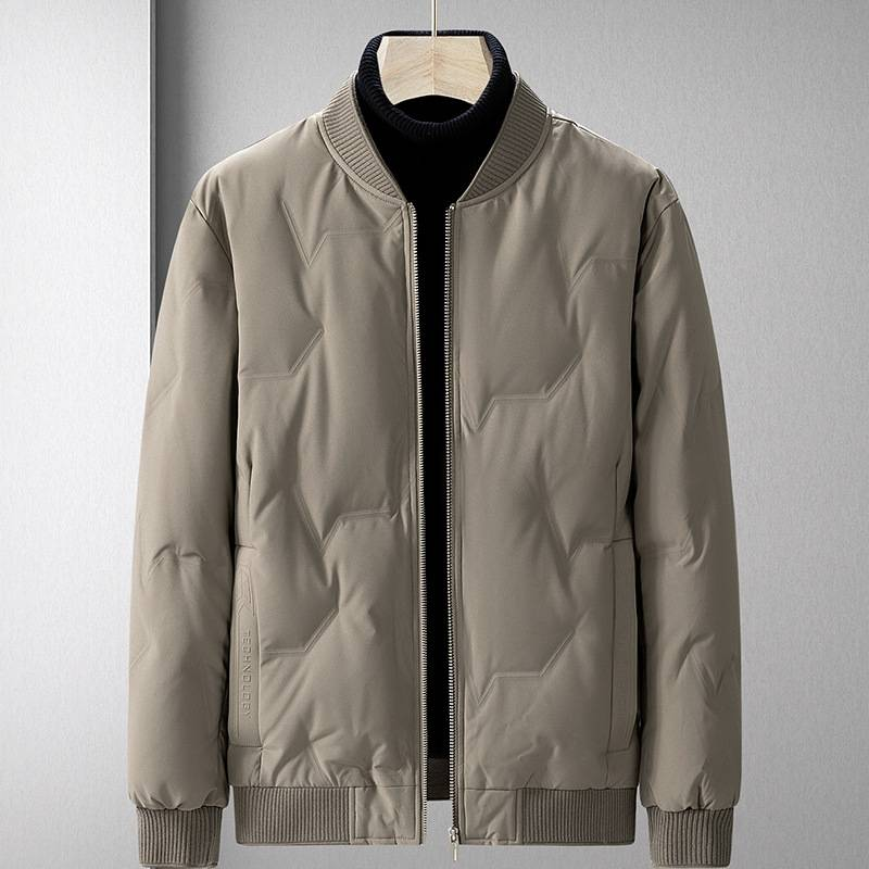 Men's Clothing new Silk cotton jacket men's white duck Silk cotton foam pattern three dimensional jacket_voghion.com