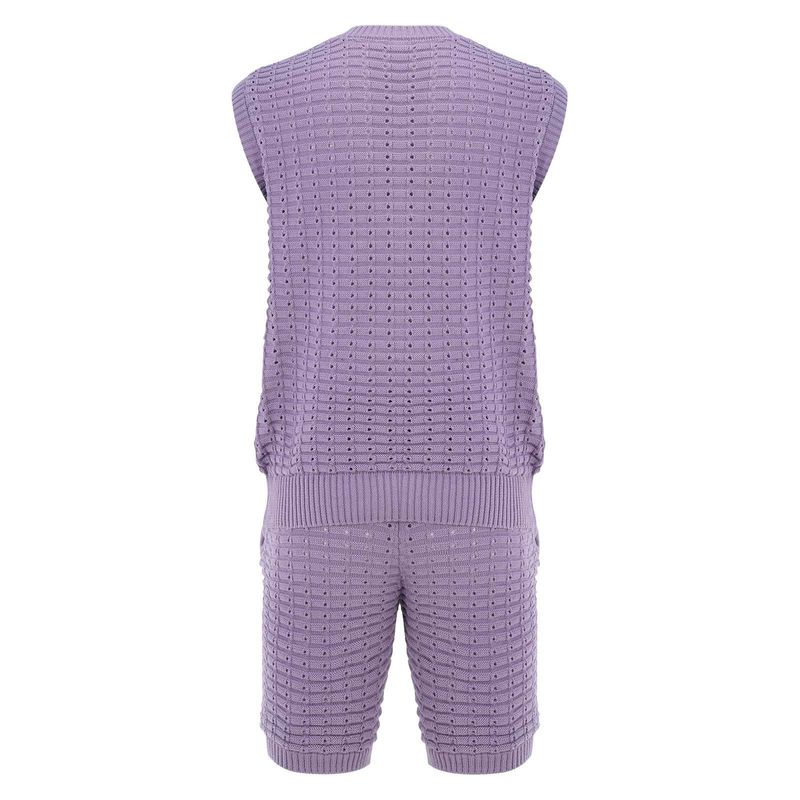Completo estivo da uomo, sportivo, casual, casual, casual, casual, trendy e traspirante, con maglia senza maniche e pantaloncini._voghion.com