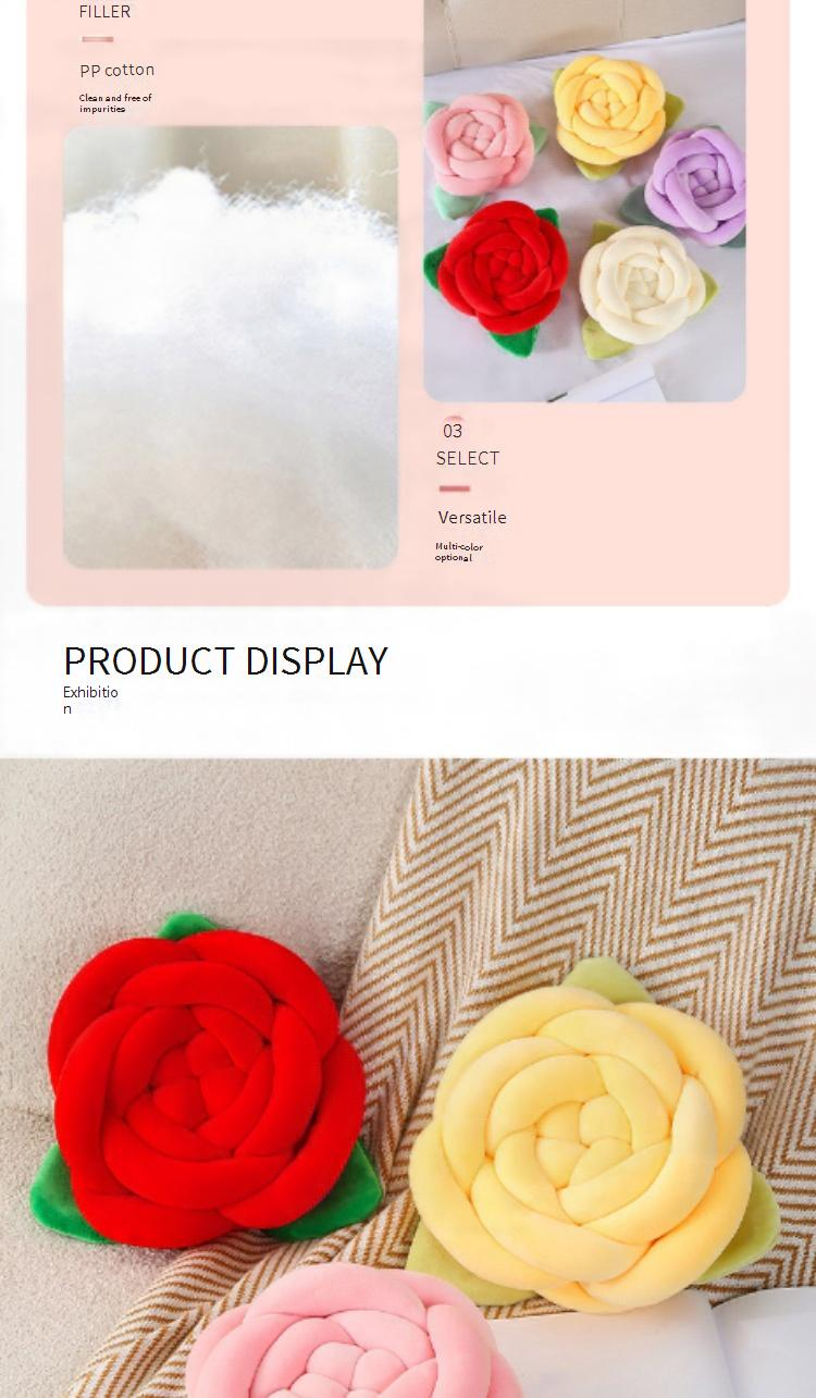 Luxury Handwoven Rose-Shaped Back Pillow - Decorative Sofa Cushion & Nap Pillow (Elegant Gift For Birthday/Home Decor)_voghion.com