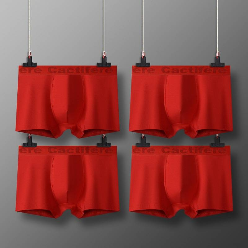Cueca boxer masculina de algodão puro respirável, cintura média, tamanho grande, boxer para meninos_voghion.com