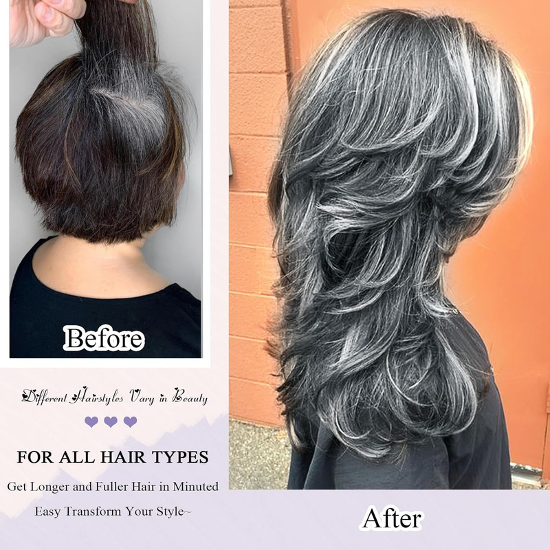 Kairuisi Grey Middle Part Long Wavy Synthetic Wig For Women – Natural Looking, Voluminous Heat Resistant Fiber, Fashionable & Comfortable Wig_voghion.com