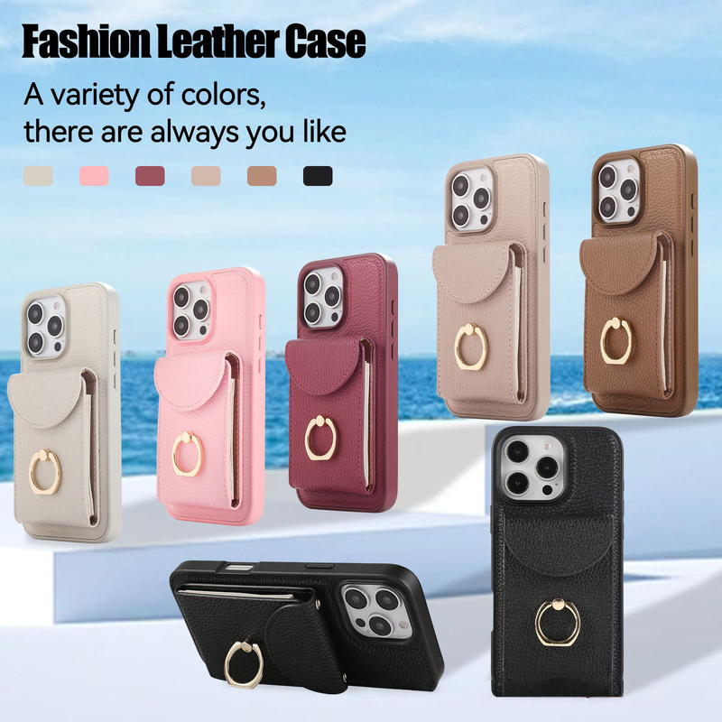 Funda de cuero para teléfono móvil Apple 17 Pro Max con ranura para tarjetas y funda protectora tipo bandolera de 16 pulgadas._voghion.com