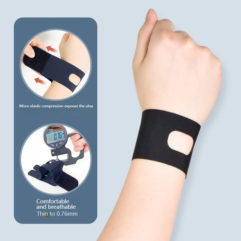 Polsbrace voor pijnverlichting en ondersteuning - Verstelbare compressieband voor het carpale tunnelsyndroom, peesontsteking, artritis, gamen en sporten (zwart/beige, S/M)_voghion.com