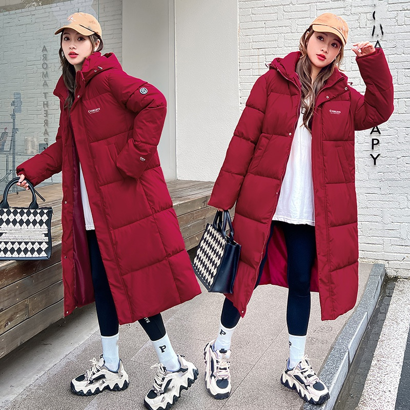 "Oversized Hooded Winter Coat For Women – Mid-Length Quilted Puffer Jacket (Polyester Shell, 5 Colors, 5 Sizes, Korean-Student Style)"_voghion.com