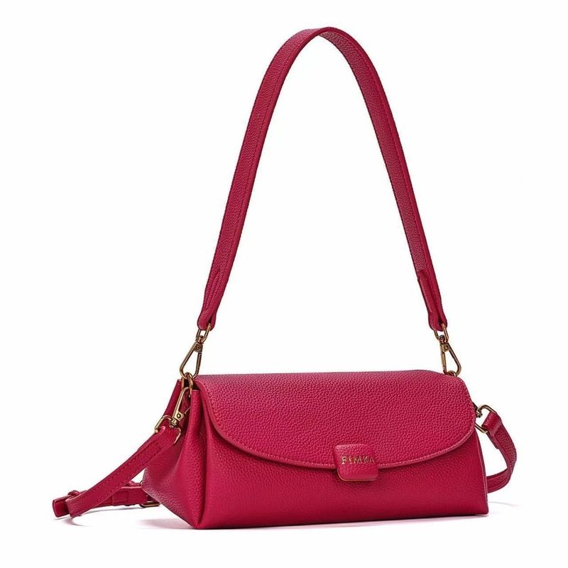 Borsa da donna ultra morbida di lusso FIMKA, borsa a tracolla versatile minimalista rossa con frutto del drago per il ritorno a scuola, sostenibile e durevole_voghion.com