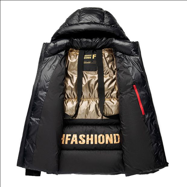 Men’s Quilted Hooded Jacket – Slim Fit Polyester-Filled Winter Coat (Streetwear Essential, S-4XL, Black/Red/Blue Corduroy, Windproof & Warm)_voghion.com