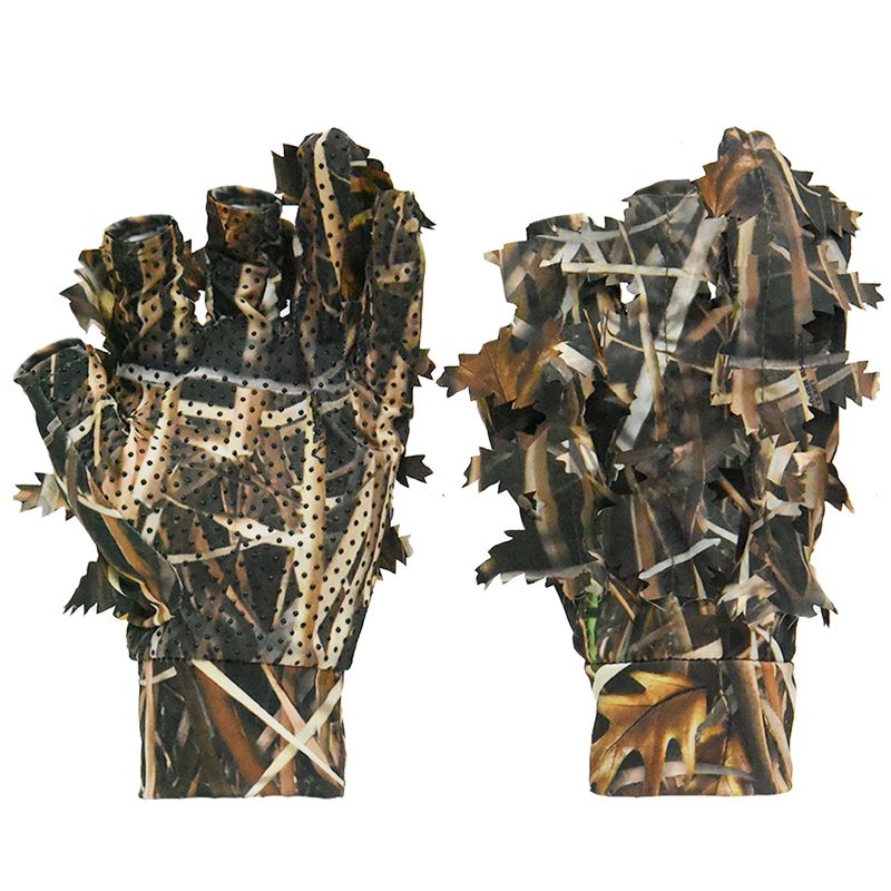 LOOGU Camouflage Hunting Gloves - Lightweight, Breathable & Non-Slip For Hunting, Fishing, Birdwatching & Photography (Tree Bark, Grass)_voghion.com