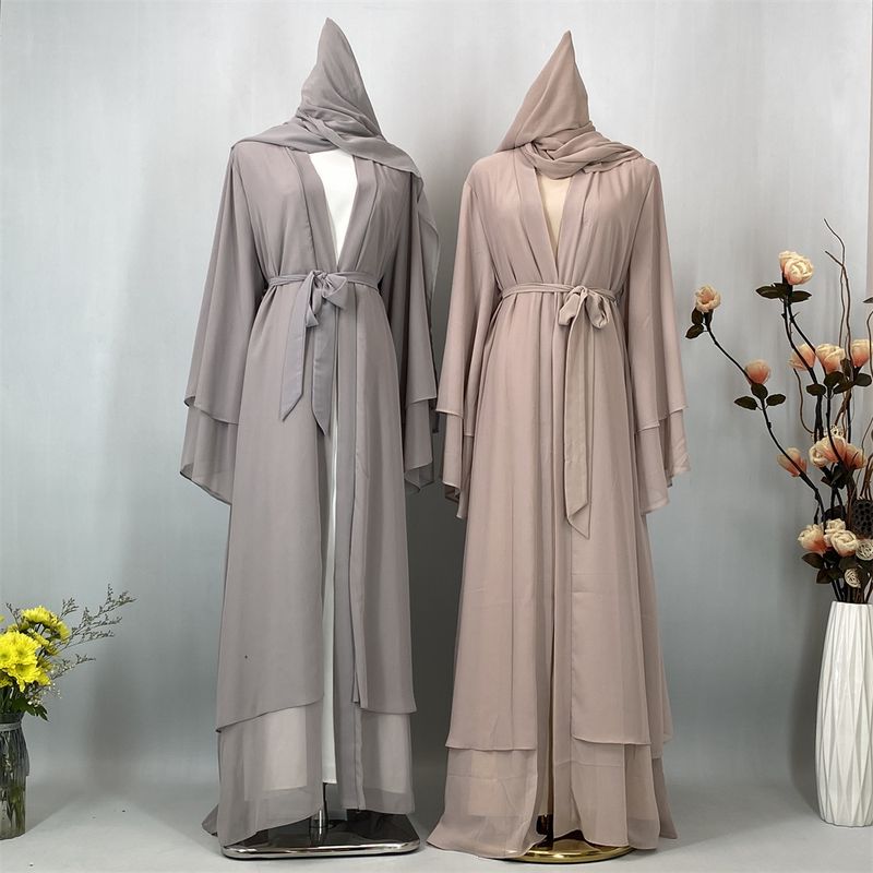 Ramadan Chiffon Open Abaya Dubai Türkei Kaftan Muslim Für Frauen Kimono Modest Robe Femme Kaftan Marocain Islam Kleidung Kleid_voghion.com