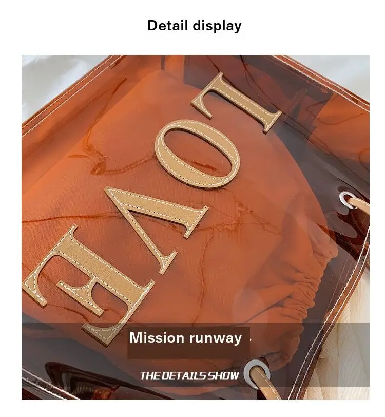 Tote Bag Large Capacity Transparent Jelly Shoulder Crossbody Bag Fashionable Big Bag 2023 New Korean Bag For Women_voghion.com