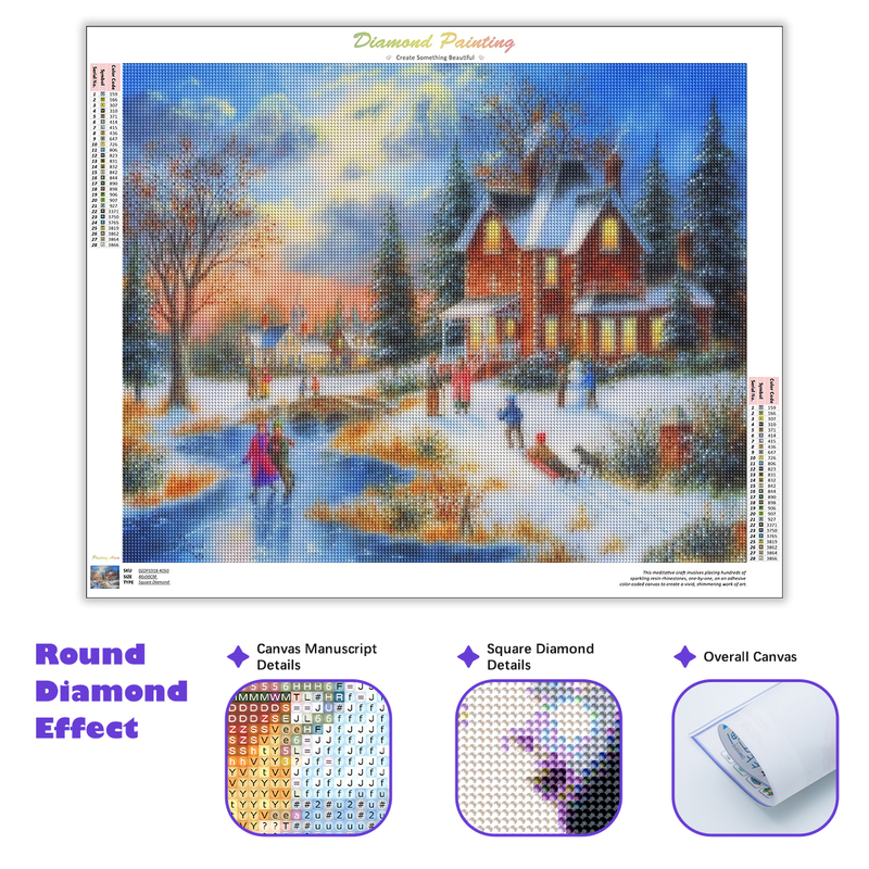 PhotoCustom 5d Diy Diamond Painting Beautiful Christmas Snow Scenery Diamond Embroidery Mosaic Home Wall Art Decor_voghion.com
