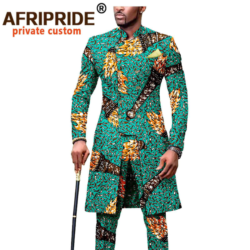 Herrenbekleidung, afrikanische Männer, schlankes zweiteiliges Set_voghion.com