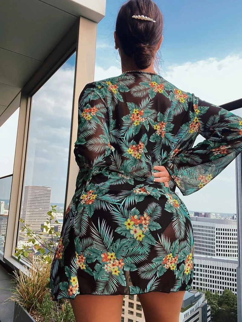 Ensemble trois pièces pour femmes, Bikini, Sexy, fendu, Cover-Up pour les maillots de bain, protection solaire, pour la plage, nouvelle collection 2024_voghion.com