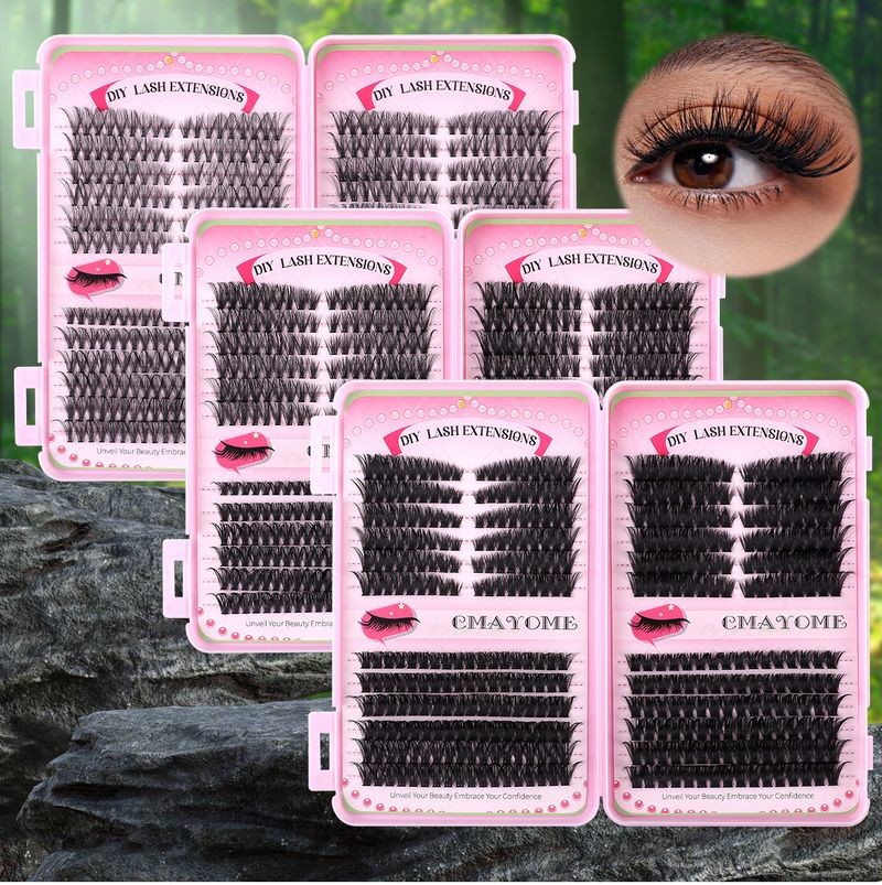 False Eyelashes 504 Clusters Of Segmented DIY False Eyelashes Book Natural Thick Segmented Curling 8 16mm Eyelashes_voghion.com