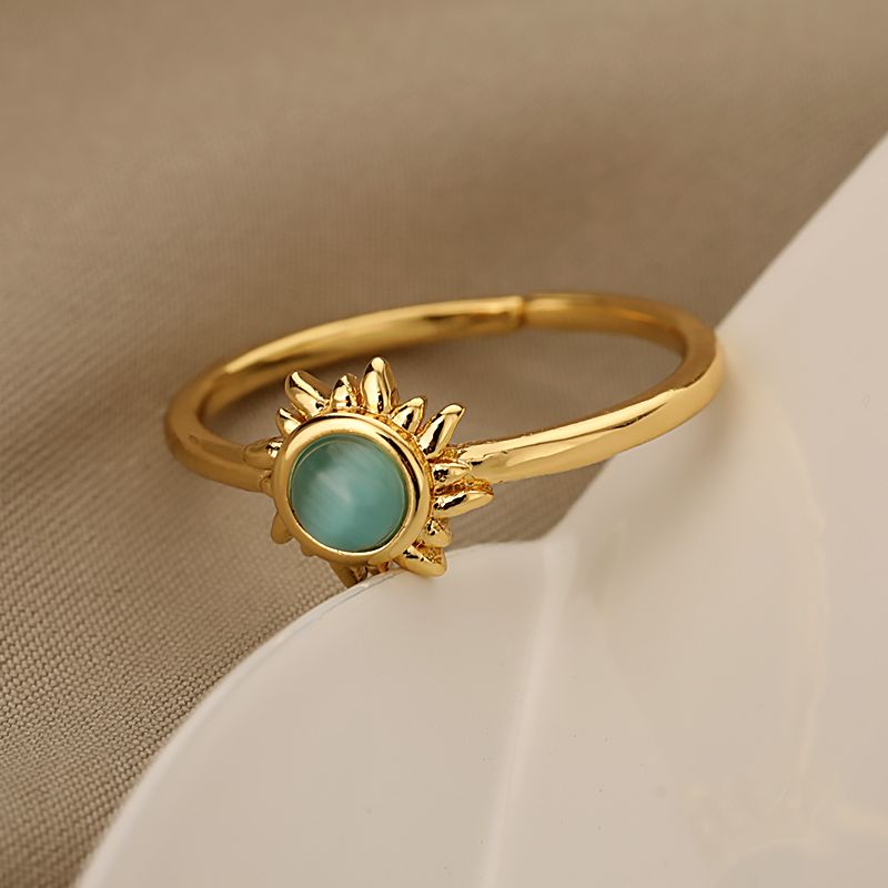 Fashion STAINLESS Steel Sonn Opal Fir Won Gold Faarf Koppel Réng Ästhetesch Engaent Hochzäit Ring Bijouen Party Cadeau Bague_voghion.com