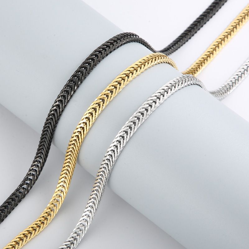 Herensieraden All Match Roestvrijstalen Gecodeerde Zweepketting, Modieus Populair Sieraden Gesp Titanium Stalen Ketting Trendy Cool_voghion.com