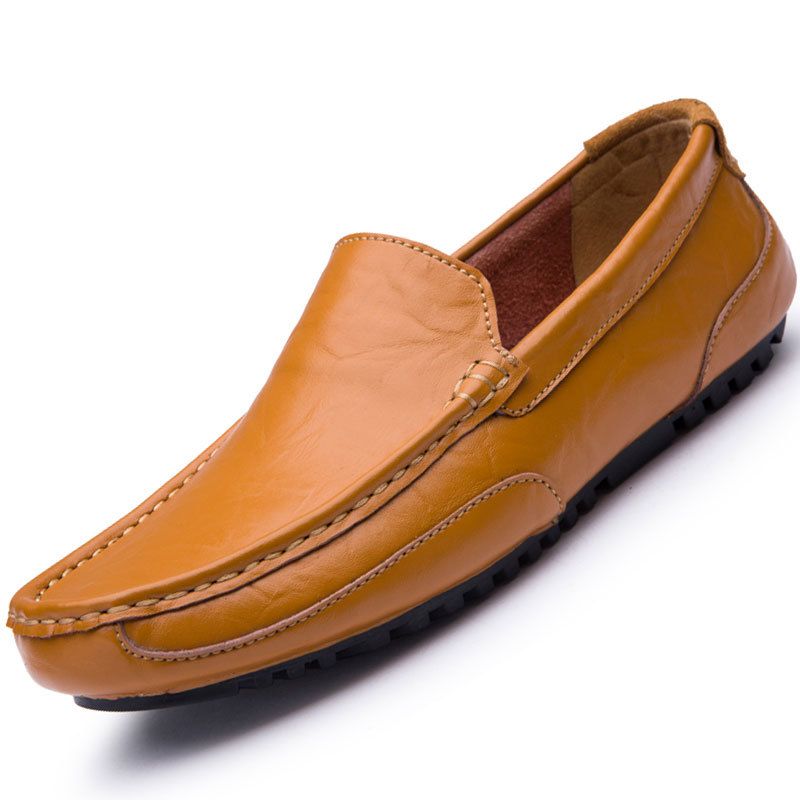 ShoeGlobe, produttore di berretti in stock a lungo termine, scarpe da guida casual da uomo in pelle di grandi dimensioni, in stile britannico_voghion.com