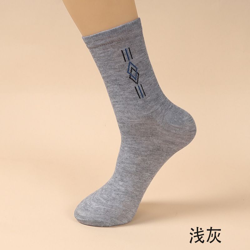 Long Tube Small Diamond Pattern Men's Business Casual Dad Middle-aged Elderly Thickened Autumn And Winter Mid-length_voghion.com