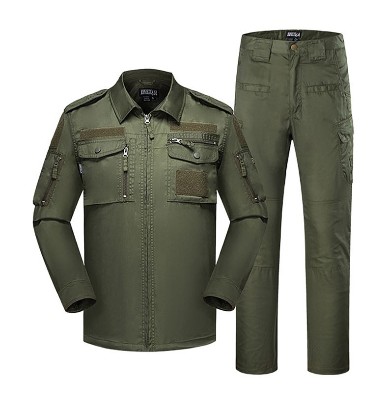 Men's Tactical Camouflage Shirt & Pants Set - Breathable, Durable, Outdoor Training Uniform For Jungle & Military Style_voghion.com