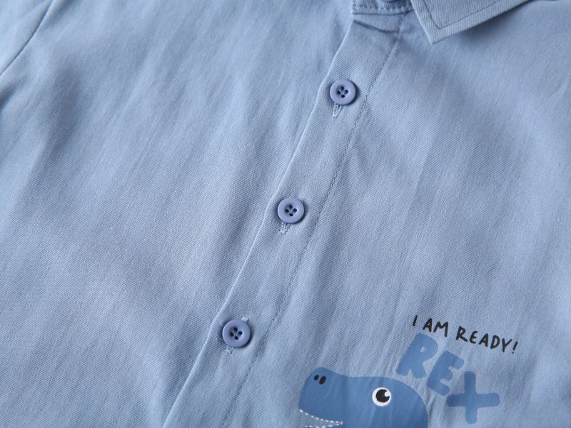 Toddler Boys Clothing Short Sleeved Shirts For Boys Dinosaur Shaped Shirts For Babies Handsome Summer Clothes_voghion.com